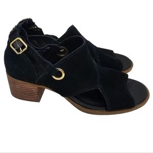 Koolaburra by UGG Kaiah Black Suede Block Heel Sandals Size 8